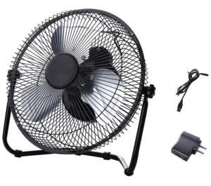 9” USB Lithium Battery DC Metal Body Portable Camping Battery Table Fan Rechargeable Floor Fan Cordless Outdoor Fans HJ 9RT