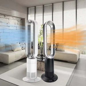 90 Degree PTC Heating and Cooling Element Ventilation and Lighting Function Bladeless Electric Desktop Tower Fan