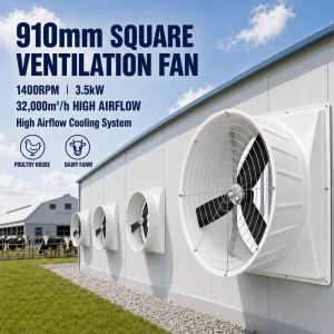 910mm Exhaust Fan 1400RPM 30000m3/h Energy Efficient Air Circulation for Factory Warehouse Barn
