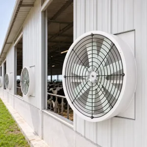 910mm Industrial Fan 1400RPM 30000m3/h Direct Drive Negative Pressure Ventilator for Farm Greenhouse Factory W/Dual-Shaft Damper