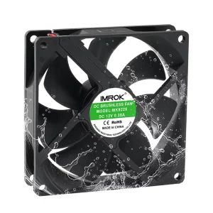 9225 12V 92mm 92x92x25mm Dual Ball Bearing IP68 Waterproof Cooling Fan 3000RPM