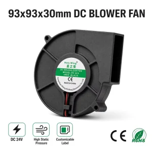 9330 Plastic Ball Bearing DC Blower Fan 93x93x30mm 12V 24 48V Strong Wind Heat Dissipation Air Cooling Fan OEM ODM