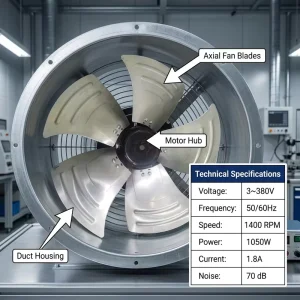 A3P630 EC137 052 380V 50 60HZ High Airflow Industrial Grade Ball Bearing Exhaust EC Axial Fan OEM ODM