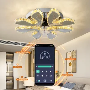 ABS Smart Memory Function 6 Speeds Light Weight Modern Led Ceiling Fan With Light and Remote