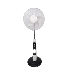 AC DC 32 LED Battery Powered Mechanical Control Vertical Fan 13 17.9 Inch Plastic Material for Home & Hotel Cooling & Charging