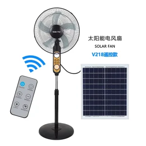 AC/DC Rechargeable Emergency LED Light Solar Power Electric Stand Fan
