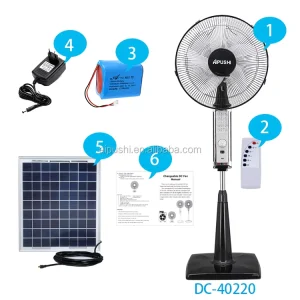 AC DC Stand Fan 16 Inch 18 Inch 12 Volt Price for Yemen Plastic Mechanical 15 Pedestal Air Cooling Fan Free Spare Parts
