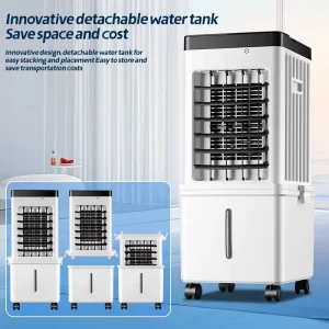 AC Electric Portable Outdoor Evaporative Air Cooler 3-Speed Ice-Capable Large Capacity Timer Air Cooler Air Conditioner Fan