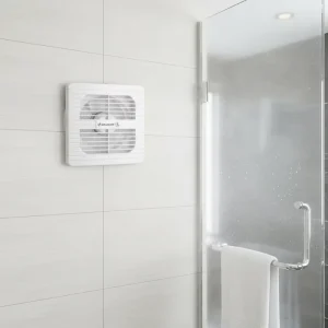 AC Exhaust Fan ODM Customizable Household Toilet Glass Window Ventilation ABS Bathroom Wall Mount Mosquito Proof Net Powerful