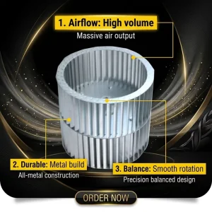 AC Powered High Temperature Closed Centrifugal Fan 180mm Industrial Air Blower for Boiler Ventilation Heat Extraction System