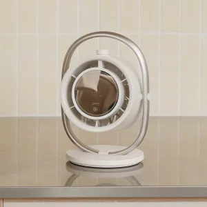 AISOLOVE USB Table Fan With Digital Mini Desk Fan 100 Level Wind Speed Adjustment Desktop Rechargeable Small Wall Fan