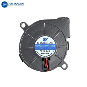 AMB5015H12B DC Brushless Centrifugal Blower Fan 12V Plastic for Bidet Air Purifier 3D Printer Double Ball Bearing CE Certified