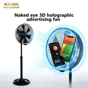 AZMAX 16inch WiFi 3D Holographic Fan with Bright LED Display + Free 3D Videos for Store Display and Trade Shows
