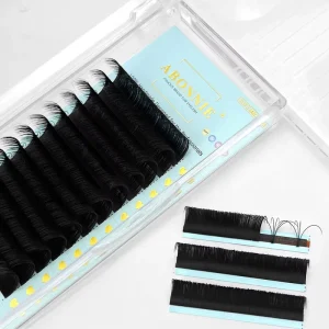 Abonnie 0.05 0.07 Fan Like Butter Soft Matte Black Volume Lash Extensions Supplies Lash Trays Cashmere Lash Extensions