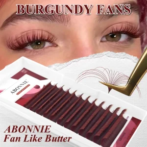 Burgundy Lashes Volume Eyelash Extensions Fan Like Butter Lashes Extensions Easy Fan Lash Trays