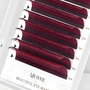 Abonnie Cashmere Burgundy Lashes for Custom logo