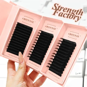 Abonnie Eyelash Extensions Classic Individual Lashes Cashmere Lash Extension 05 .07 Matte Black Lash Trays Custom Logo