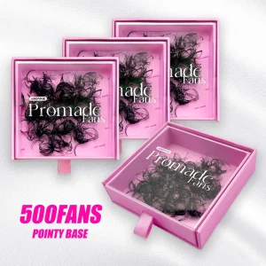 Abonnie Heat Bonded 8D 1000 Loose Lash Trays Mink Pro Made Fans Eyelash Pointy Thin Base Wispy Speed Promade Lash Extension Fans