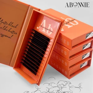 Abonnie Private Label Matte Lash Tray Individual Extensions Dark Fluffy Lash Trays Volume Velvet Cashmere Lash Extensions