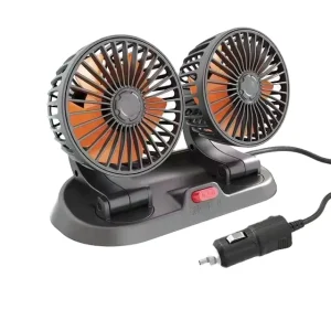 Adjustable 360 Degree Rotating USB DC12V 24V Double Head Car Air Cooling Fan