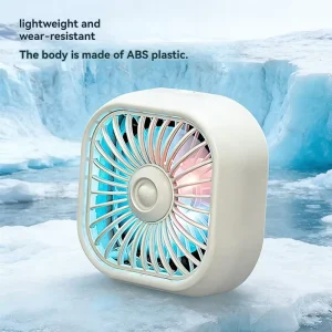 Adjustable Angle Car Vent Fan Mini USB Cooling Fan RGB Color Ambient Light for Car Truck Factory