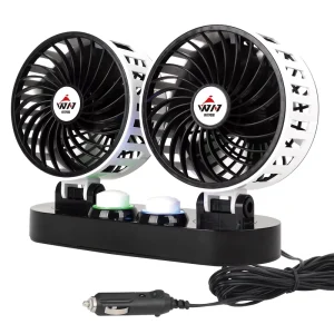 Adjustable Dual Head Car Fan Quiet Strong Wind Car Air Circulator