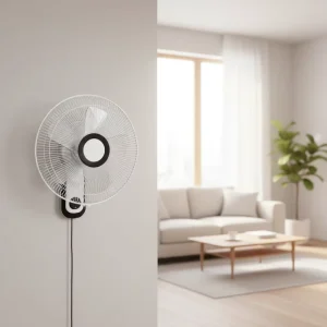 Adjustable Speed Quiet Cooling for Household Home Use 5 Blades Electric 16Inch Wall Mounted Fan
