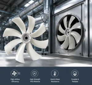 Aerodynamic Sickle Profile Axial Flow Fan Blade for Silent Ventilation and Radiator Cooling