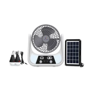 Aimeda Model 41 Multifunctional Solar Fan Bulb Rechargeable Lighting 15W ABS Material 215x95x265mm Small Table Fan