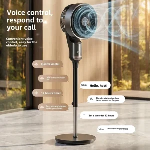 Air Circulation Smart Electric Fan Household Bedroom Floor Fan Silent Voice-Controlled Remote-Operated Fan