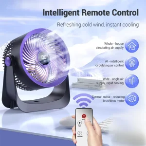 Air Circulator Table Fan with LED Light 100 Speed Rechargeable Camping Electricity Ventilation Home Office Portable Cooling Fan