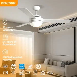Air Conditioning Mounted Bedroom Indoor Electric Ceiling Fan with Light Remote Control Mute