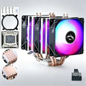 Air Cooled 2011 Pin CPU Heatsink 4/6 Heat Pipes Twin Towers X79 Motherboard Desktop CPU Fan X99 Temperature Control 90mm