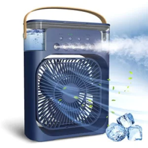 Air Cooler Fan 3 in 1 Mini Portable Plastic with Ice Water Cooling Humidifier Mist Water Spray Mini Fan