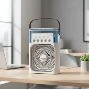 Air Cooler Fan 3-in-1 Mini Portable USB Powered 3-Speed Tabletop Household Use Plastic Ice Water Cooling Humidifier