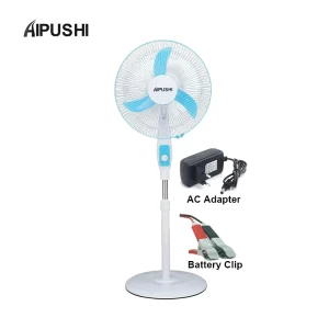 Air Cooling Button Control Rechargeable Solar DC Standing Fan with Battery