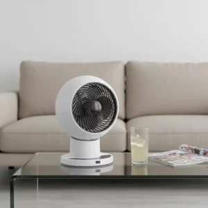 Air Cooling Desktop Table Fan Modern Design Portable Silent Operation Plastic Touch+Remote Control for Home Office Living RV