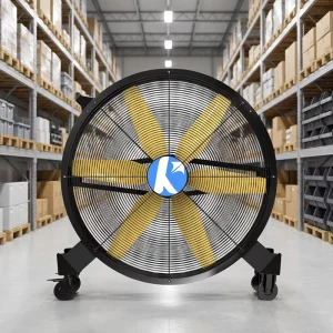 All Metal Floor Standing Mobile Industrial Cooling Fan 1.25m Air Throw High Air Volume Ventilation Equipment