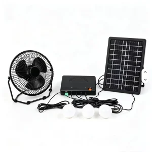 All-in-One Solar Fan and LED Ceiling Light Kit, Portable Rechargeable, for Outdoor Camping, Garden and Patio