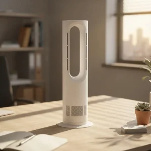 Angelo AZ588Bladeless Pedestal Tower Fan with Remote Control 75 Degree Oscillation Quiet Cooling for Home and Hotel Use