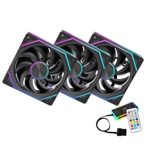 AntarcChill 120mm ARGB Fan Infinity Mirror Forward Airflow Computer 120mm Computer Case Fan