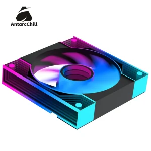 AntarcChill 120mm PC Cooling Fan Center Side Infinite Mirror High Airflow Low Noise Fluid Bearing 3pin 4pin Gaming Plastic