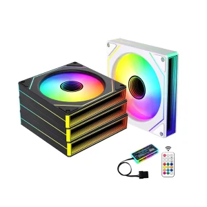 AntarcChill 120mm RGB Mirror Light Effect High Quality PWM Silent PC Case Cooling Fan ARGB Forward Fan for Computer High Cooling