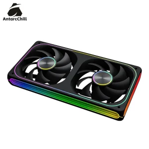 AntarcChill 240mm Dual ARGB Fan Cooling High Speed High Airflow Low Noise Gaming PC Case Fan Heat Sink PWM Control OEM
