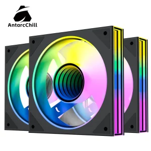 AntarcChill Black 120mm Cooling Fan with Plastic Heatsink Low Noise & Stable Operation for Computer Case & Processor