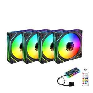AntarcChill Factory 120mm RGB Cooling Fans 4 Pin PWM Argb Quiet 5V 3 Pin CPU Cooler Plastic Case for Silent Gaming Radiator