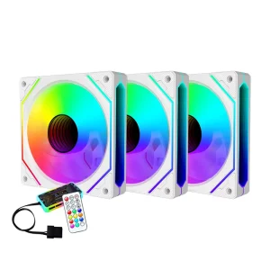 AntarcChill Factory 120mm RGB LED PBT PC Silent Quiet Case Cooling Fan for PC Computer