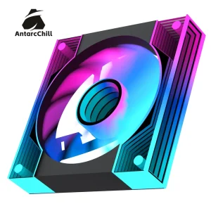 AntarcChill Factory Direct 120mm High Airflow Fan with Center and Side Infinite Mirror ARGB Cooling Fan
