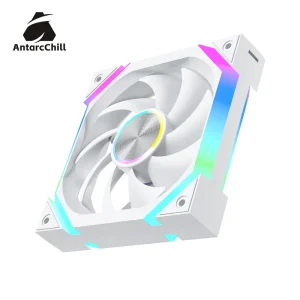 AntarcChill OEM 120mm Cooling Fan Center CD Pattern High Airflow Low Noise ARGB PWM for Computer Radiator