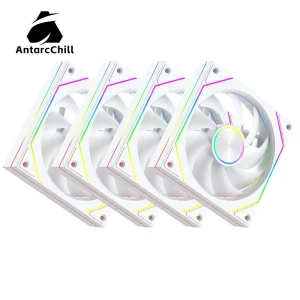 AntarcChill White 120mm Chassis Fan High Airflow Quiet PWM Hydraulic Bearing Computer Cooling Fan Custom Logo